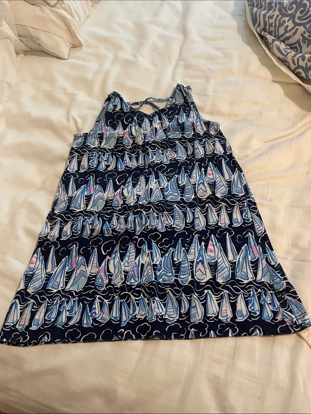 Lilly Pulitzer Navy Blue Sailboat Print Girls' Dress